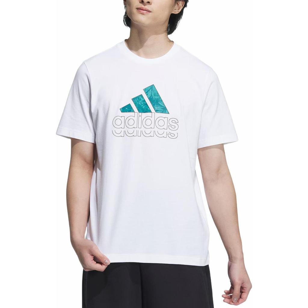 adidas T Shirts Men's White Crew Neck Moderate JE3201