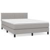 VidaXL Lit à sommier tapissier avec matelas Gris clair 140x190cm Tissu - Modèle 3140209