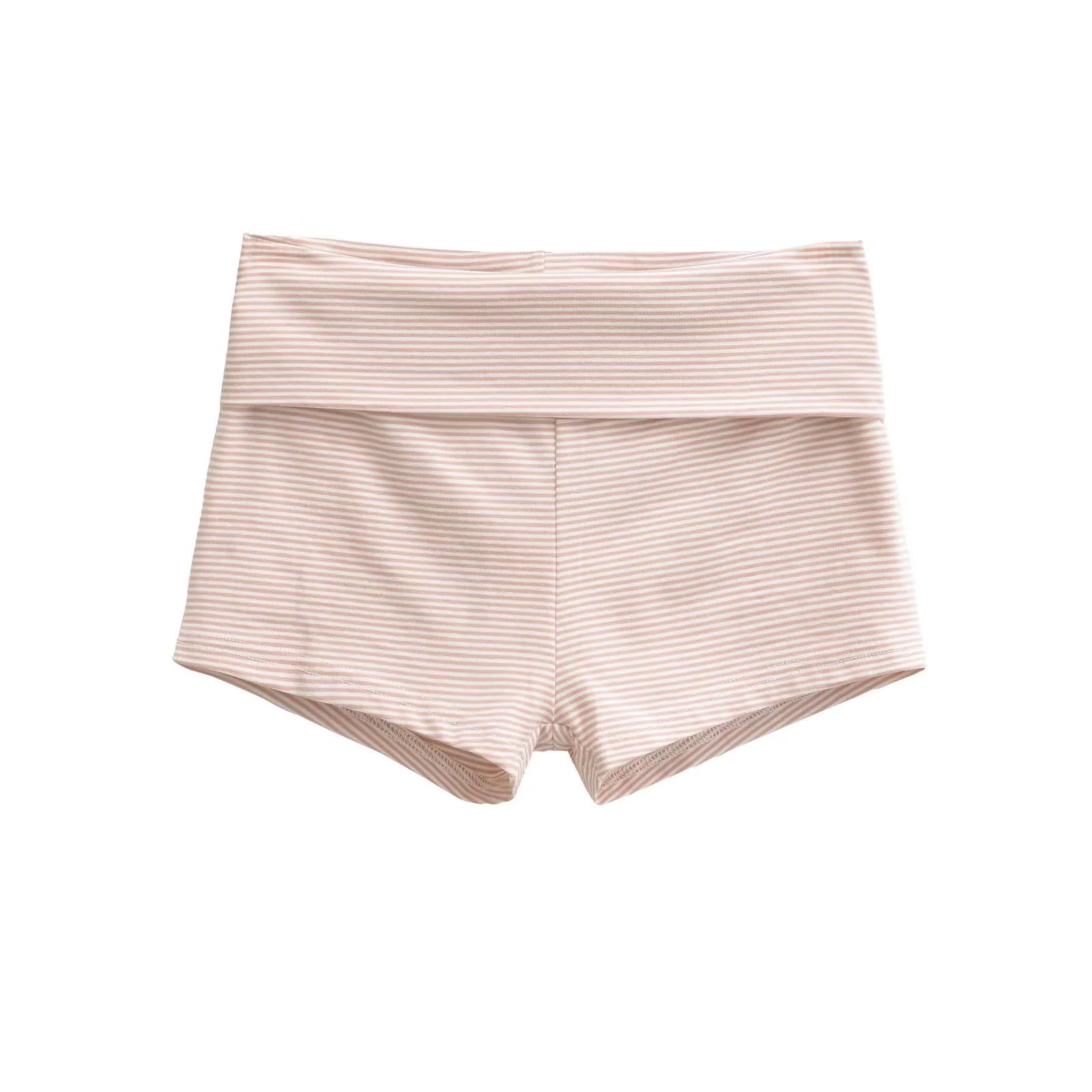 

Women s American Retro Striped Low-Waist Shorts - Casual, Versatile, and Hip-Hugging Large