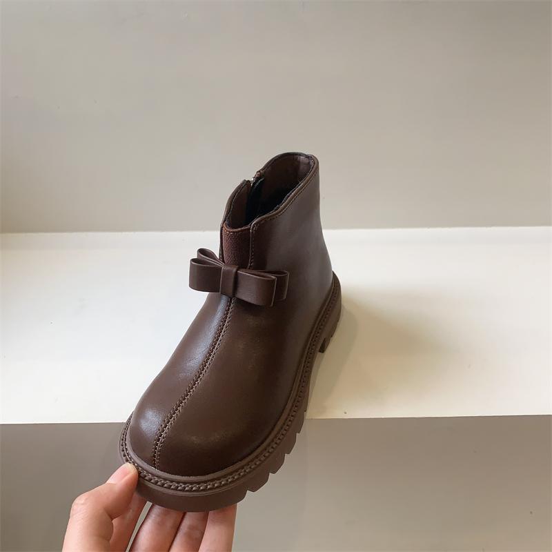 

Роскошные ботиночки для девочек, новые туфли с бантом для девочек, модные кожаные ботиночки для мальчиков, кожаные ботиночки для вечеринок, детские ботиночки из тонкого хлопка для детей, обувь Para Niña 21 insole13.5cm коричневый