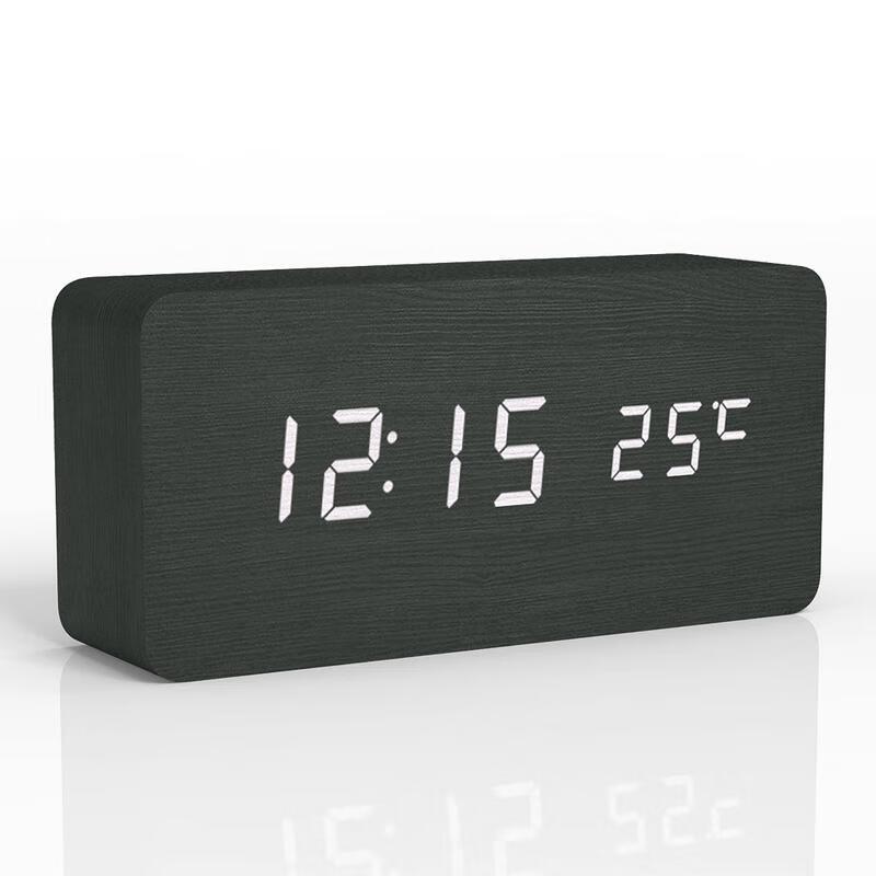 

HANDUNYOU Creative Wooden Wood Grain Alarm Clock