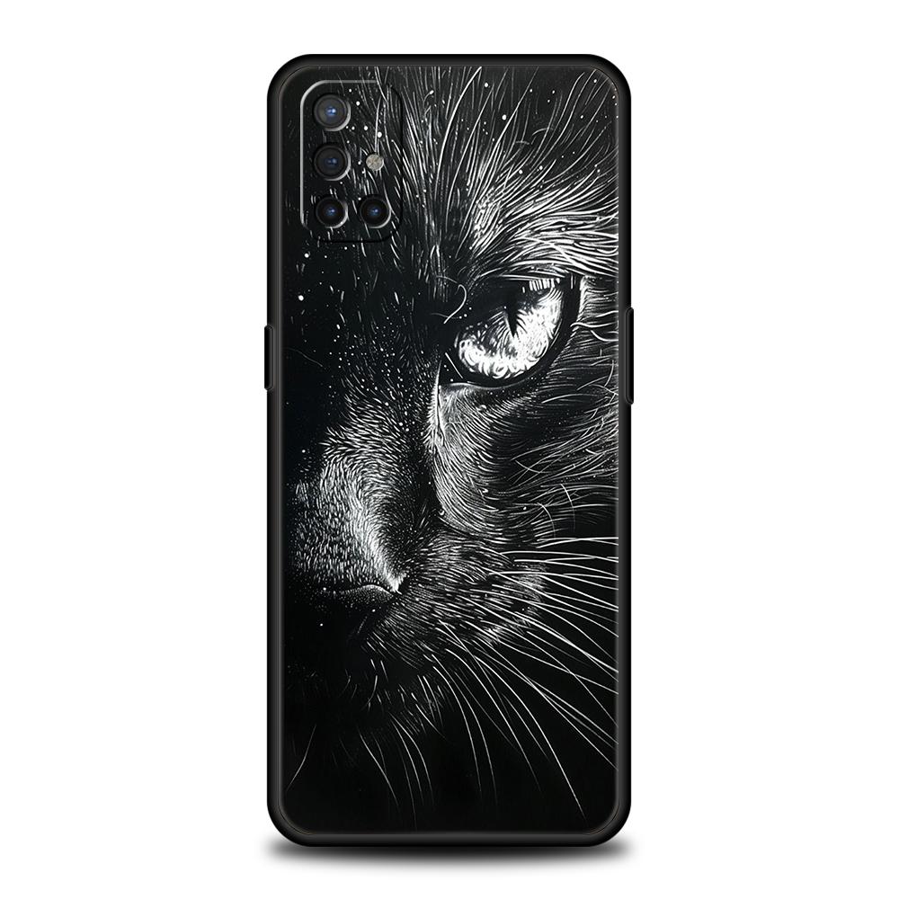 Phone Case For OnePlus 13 12 11 10 9 Pro 9T 13R 12R 10R 9R 9RT 10T 8T 8 Nord 2T CE 2 3 5G N200 N30 Cover Cat Line Black Cats