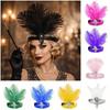 Retro Colorful Feather Headpiece Sequin Stage Performance Feather Headdress Decorative Hair Band Carnival Events