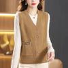 Korean Women's Short Jacket  Vest Fashion Outerwear Knitted Cardigan Loose Sweater Vest
