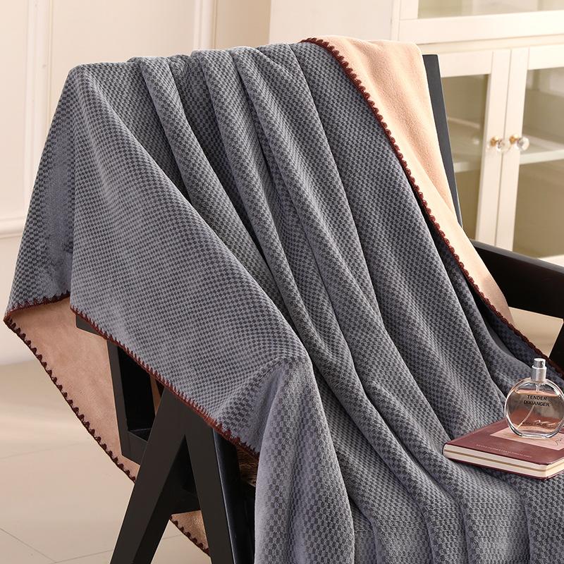 Solid color brocade full matte jacquard blanket soft and comfortable office nap skin-friendly blanket for all seasons