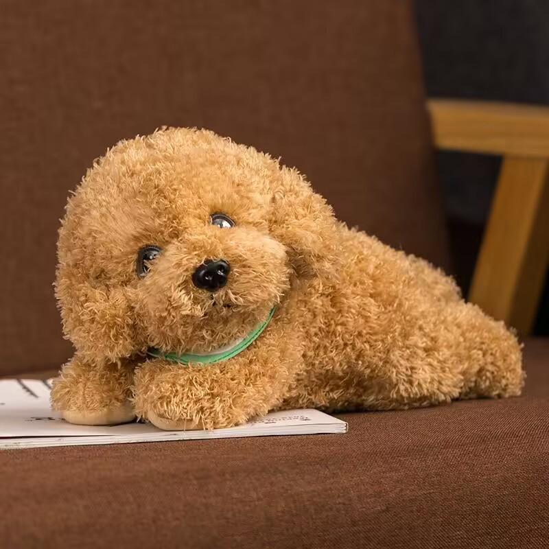 

Realistic Teddy Dog Plush Toy - Small Dog Sleep Companion Pillow for Girls and Kids 27cm