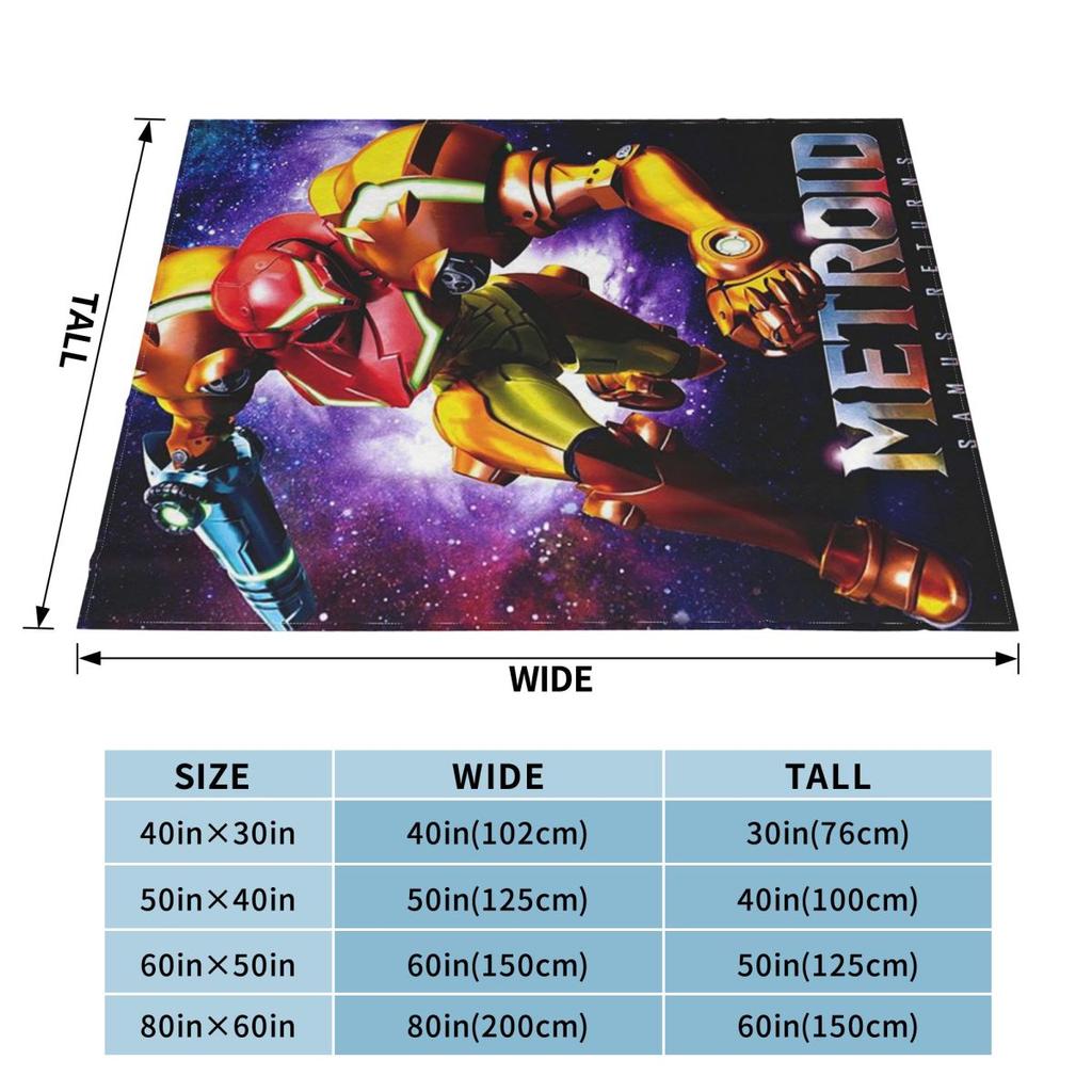Game Metroid Blankets Soft Warm Flannel Throw Blanket Plush for Bed Living Room Picnic Travel Home Couch