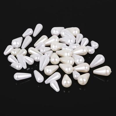 500G Weiß Elfenbein Tropfenform Imitation ABS Perlen, für Schmuckherstellung