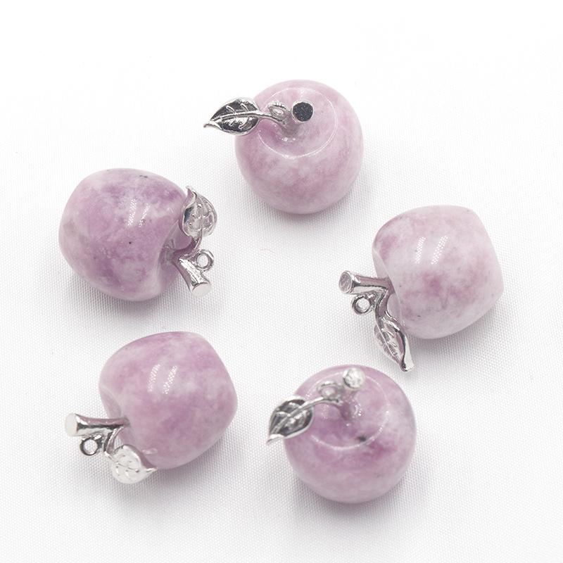 Naturkristall Achat Halbedelstein Amethyst Apfelanhänger Weihnachtsgeschenk