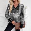 Spring Ladies Print Sweatshirt V Neck Long Sleeve T Shirt Top Women Fashion Daily Basic Office Lady Casual Slim Fit Ladies Elegant Long Sleeve Top