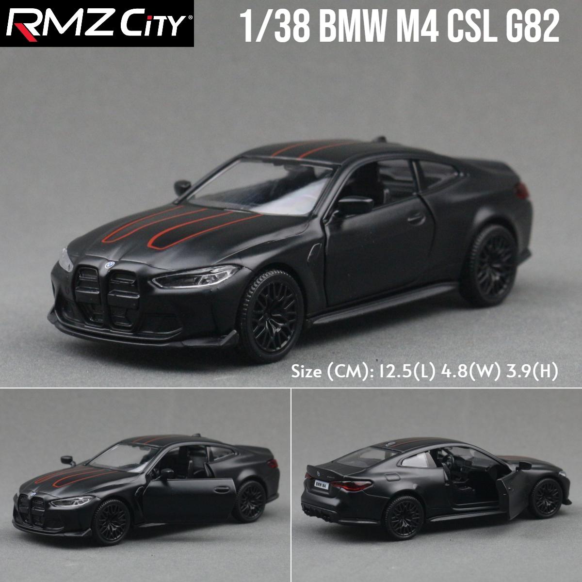 

1/36 BMW M4 CSL G82 Sedan Toy Car Miniature Model RMZ CiTY Free Wheels Pull Back Diecast Alloy Collection Gift For Children Boy матовий чорний колір