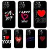 For iPhone 15 16 14 13 12 Mini 11 Pro Max XS X XR SE 7 8 Plus Silicone Clear Cover I Love You Pink Heart Luxury Phone Case