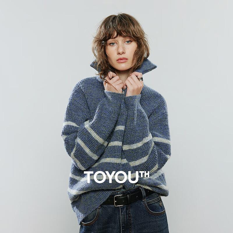 

Women s Faux Mohair Zipper Lapel Sweater L