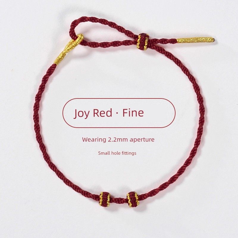 

Этот браслет из красной веревки с символом года животного, полуфабрикат, нанизанный на нить из бусин, золотой, для DIY ношения в качестве подвески, браслет-талисман из красной нити с бусинами, парный плетеный браслет из веревки Joy Red [fine] 15-17cm can