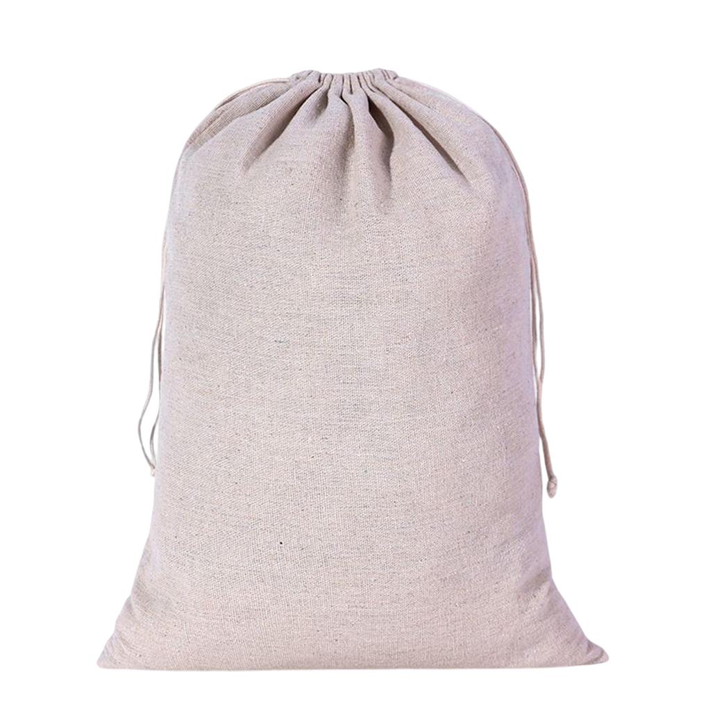 Cotton Linen Storage Bag Portable Reusable Rectangular Sundries Makeup Cosmetic Household Drawstring Pouch Accessories