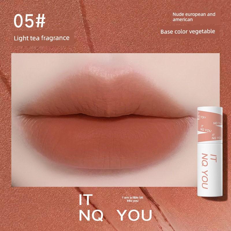Itnq You Dual-Use Velvet Lip Mud for Lips and Cheeks, Matte Water Mist Finish, Non-Stick Cup, Moisturizing, Long-Lasting, Sweat-Proof Lip Gloss