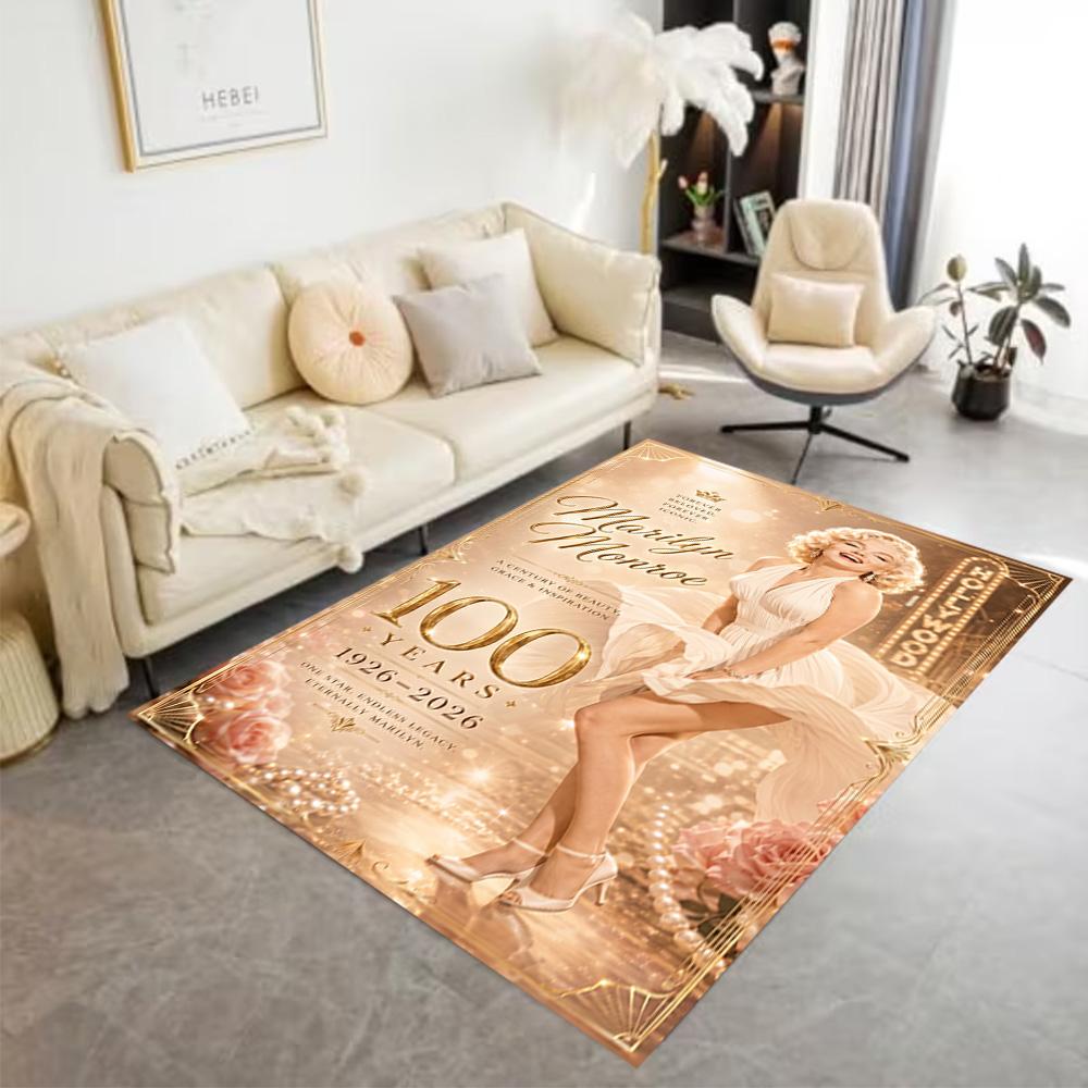 Tappeto da Pavimento Iconico di Marilyn Monroe Tappeto per Ufficio Adatto per Balcone Stanze dei Giochi Corridoio Ingresso Tappeto Antiscivolo Decorazione Ufficio Anime Regalo per Festival