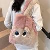 Handbag Cartoon Cat Shoulder Bag Large Capacity Furry Tote Bag Gifts Plush Bag  Autumn Winter