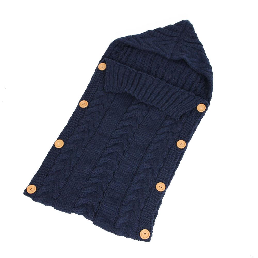 Sleeping Knitted Bag Newborn Baby Autumn Winter Button Stroller Bag Sleeping
