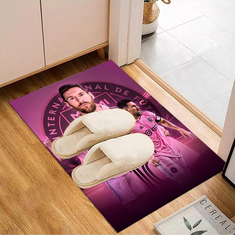 Messi's Pink Rug Game Carpet, Floor Mat for Bedroom Living Room Entryway Rug, Home Decor Idea Gift for Christmas Birthday