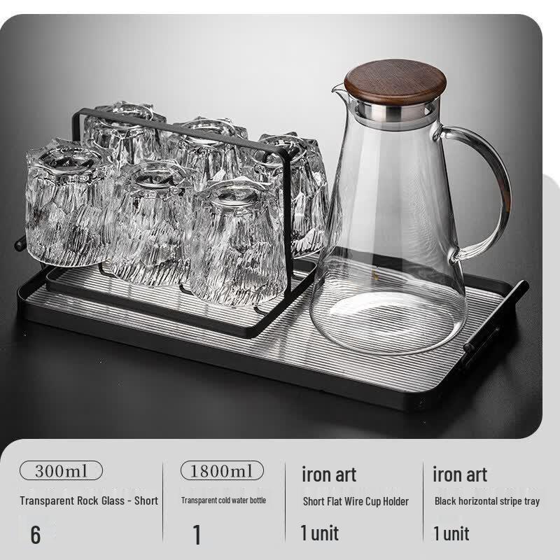Retro Embossed Glacier Glass Drinking Cup