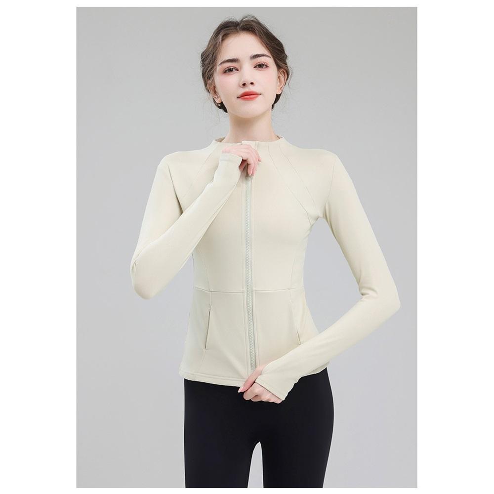 Fast Drying And High Elasticity Stand Up Collar Sports Jacket For Women, Slim Fit And Slimming Yoga Top, Tight Fitting Running And Fitness Suit Jacket
