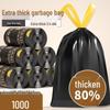 Tear-Free Extra Thick Black Garbage Bags - Large, Portable, Automatic Drawstring for Home Use