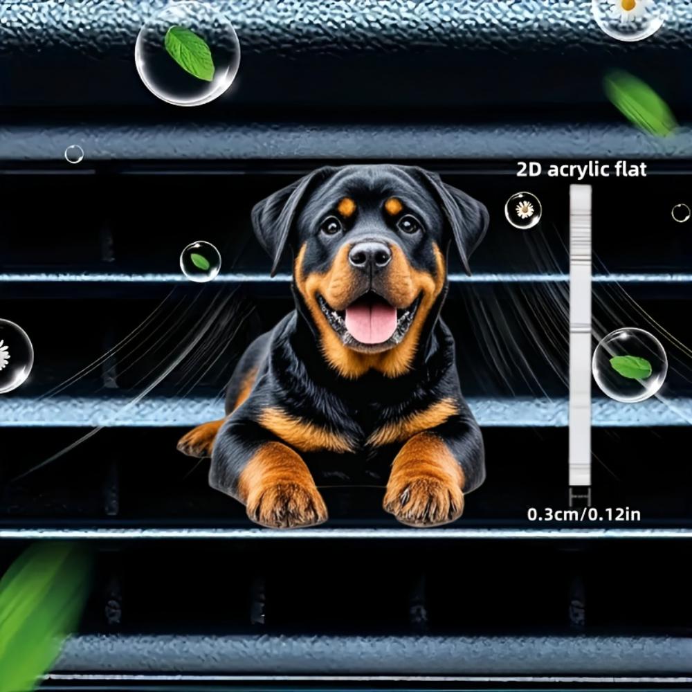 2D Flat Big-dog Car Vent Clip Decorative Diffuser (fragrance Not Included), Car Interior Decoration, Aromatherapy Clip, Ideal for Holiday Gifts