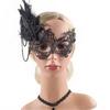 Elegant Vintage Rhinestones Feather Lace Mask For Halloween Balls Stage Performances Soft Costume Accessory