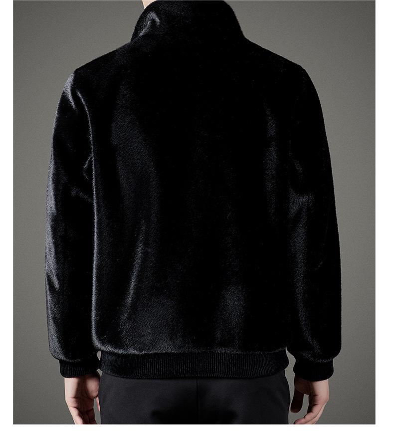 2025 Men's Winter Mink Fur Jacket: Stand Collar, Stylish & Casual Coat for Young and Middle-Aged Men