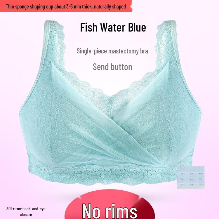 Post-Mastectomy Silicone Prosthetic Lace Bra - Plus Size, Breathable, Shaping, Bandeau