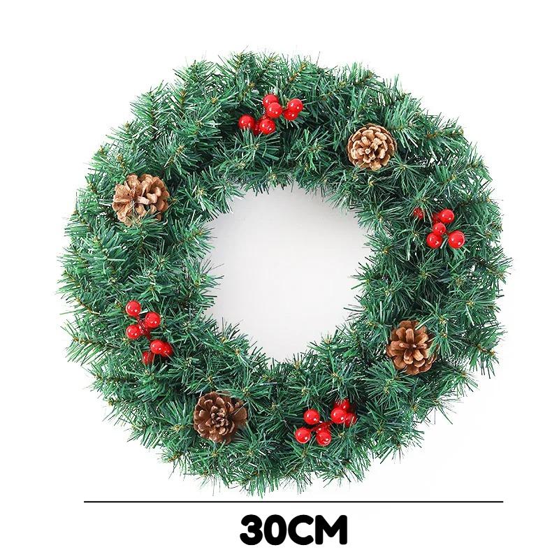 3Styles Red Christmas Wreath Elegant PVC Fruit Wreath Window Door Wall Ornament Home Halloween Decor Gifts