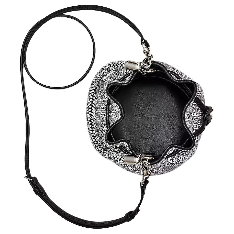 Marc Jacobs Iconic Hardware Accessories Rhinestone Metal Chain Bucket Bag Mini Women Bags Silver 2P4HCR017H03991