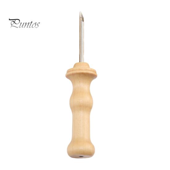 Embroidery Needle Wooden Handle Embroidery Punch Needle Pen Weaving Tool for DIY Craft Stitching Applique