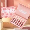 6 Pcs/1 Box Lip Gloss Set Liquid Lip Rouge Matte Lipstick Waterproof Lip Glaze Easy To Color