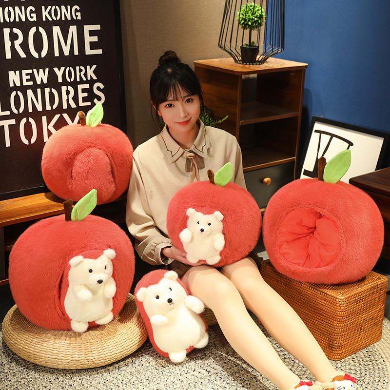 Lalka Jeż Apple Little Hedgehog Pluszowa zabawka Lalka Jeż Zdejmowana Lalka Szmaciana Prezent Urodzinowy