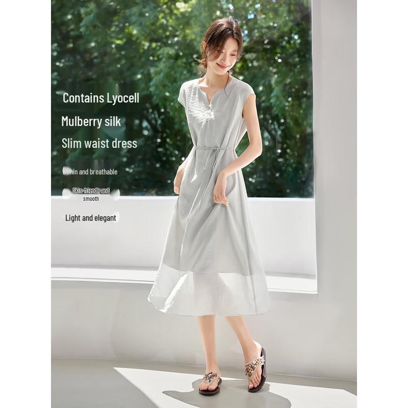 Mohan Yimei 2025 Sommer V-Ausschnitt A-Linie Maxikleid