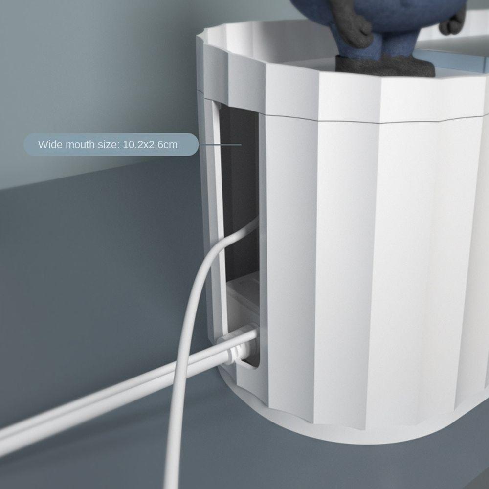 Plastic Cable Management Box Large Capacity Data Cable Organizer Power Cord Box  Desktop
