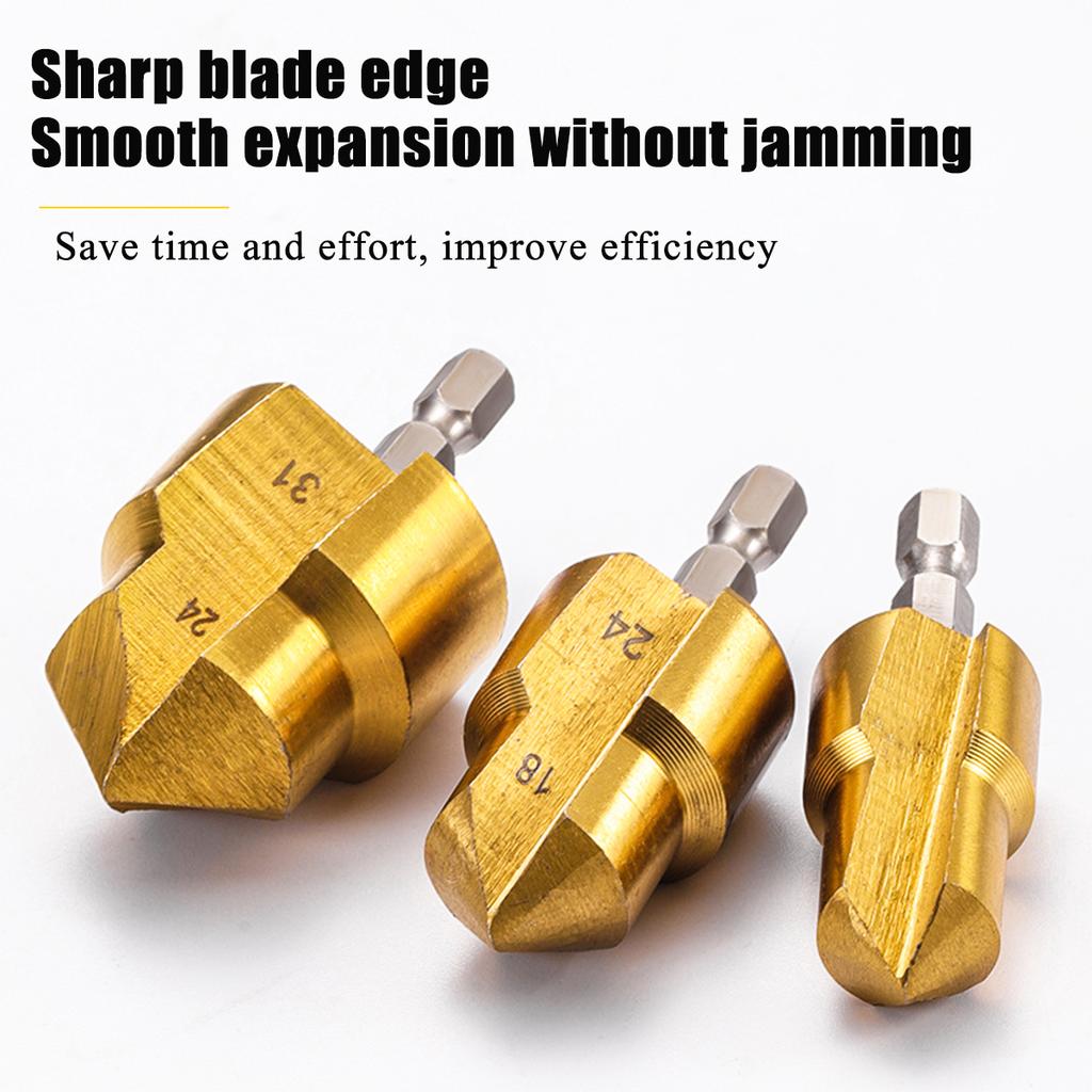 Quickly Replace Metal Hexagonal Shank Hole Drill, Metal Coated Titanium PPR, and Multi Size Hole Drill Bits