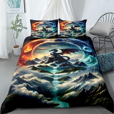 Yin und Yang Drachen Fantasy Bettbezug Set EU Einzel Doppel King US Twin Full Queen Größe Bettwäsche