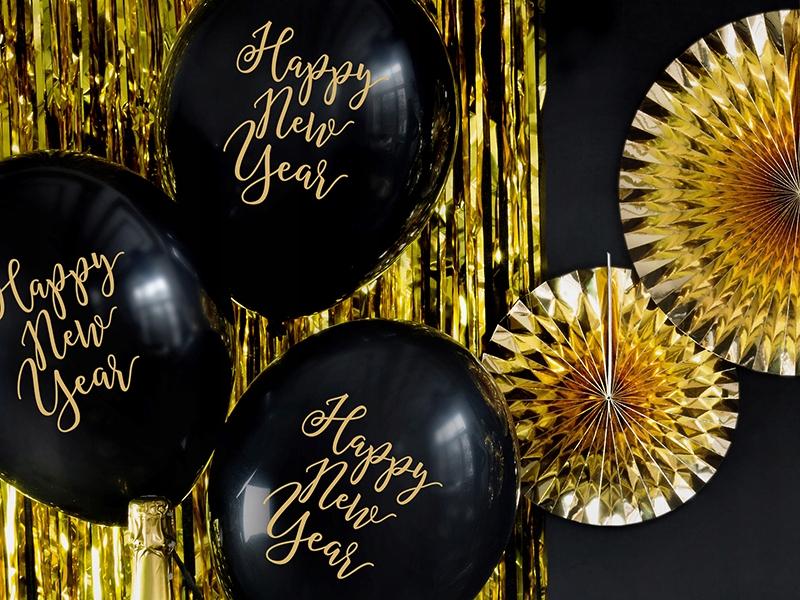 Balloons 30 Happy New Year Pastel Black 1 pc