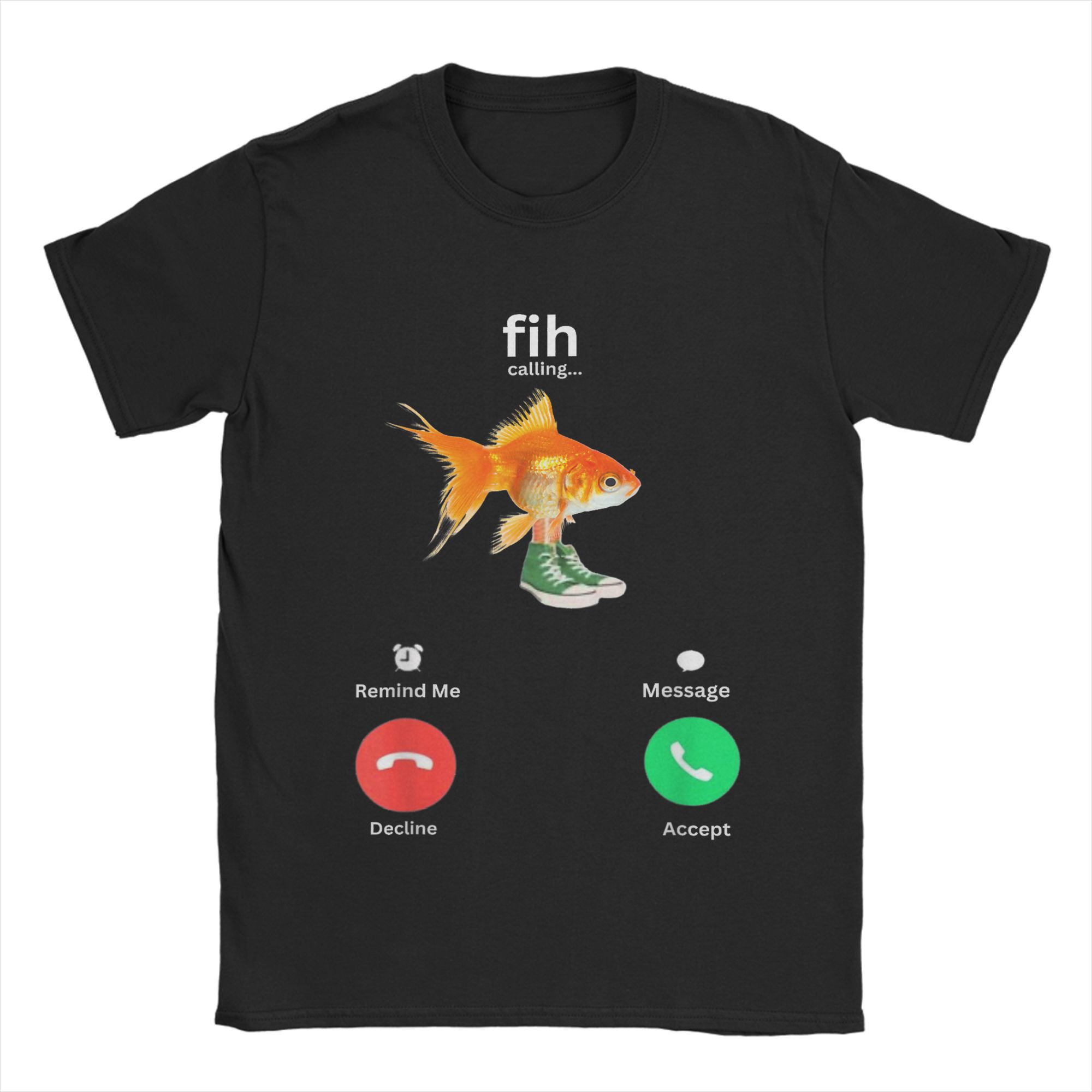 

Funny Fih Calling Remind Me Message T-Shirt for Men Crewneck Pure Cotton T Shirt Short Sleeve Tee Shirt Adult Clothes S разноцветный