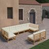 Day and Night - Day and Night Garden Furniture Set 9 Pcs Honey Brown Pine Wood Cushions