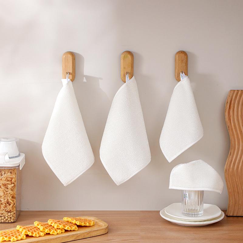 Oil-Repellent Bamboo Fiber Double-Layer Dishcloth, Easy-Clean, Thickened for Kitchen Use