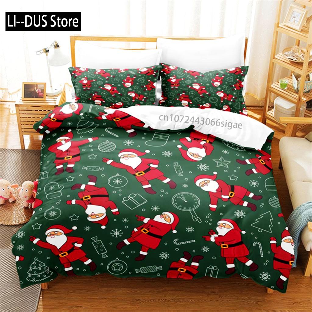 Comforter Cartoon Santa Claus Bedding Set 3D Bedding Digital Printing Queen Size Bedding Set Fashion Design