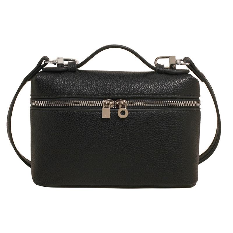 Textured lunch box bag messenger small bag handbag trendy women's bag high-end commuter messenger bag women