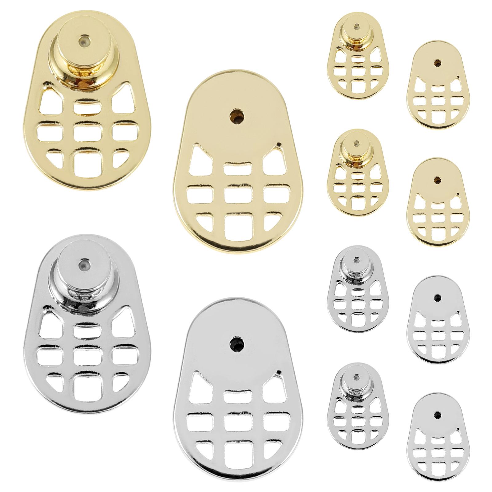 

12Pcs Brass Earring Back for Droopy Ears w/ Silicone Core Grid Pattern Earring Lifter for Droopy Ears Metal Hoop Earring Jewelry