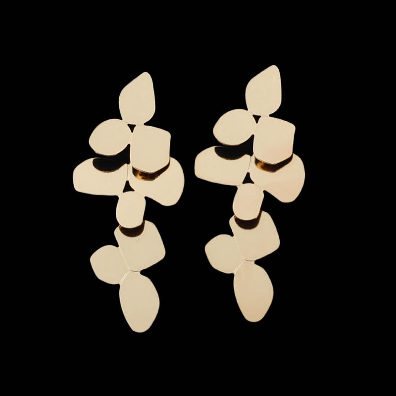 New Exaggerated Twist Metal Dangle Earrings for Women Gold Color Punk Fashion Female Hanging Earrings Boho Geometry Ear Zircon