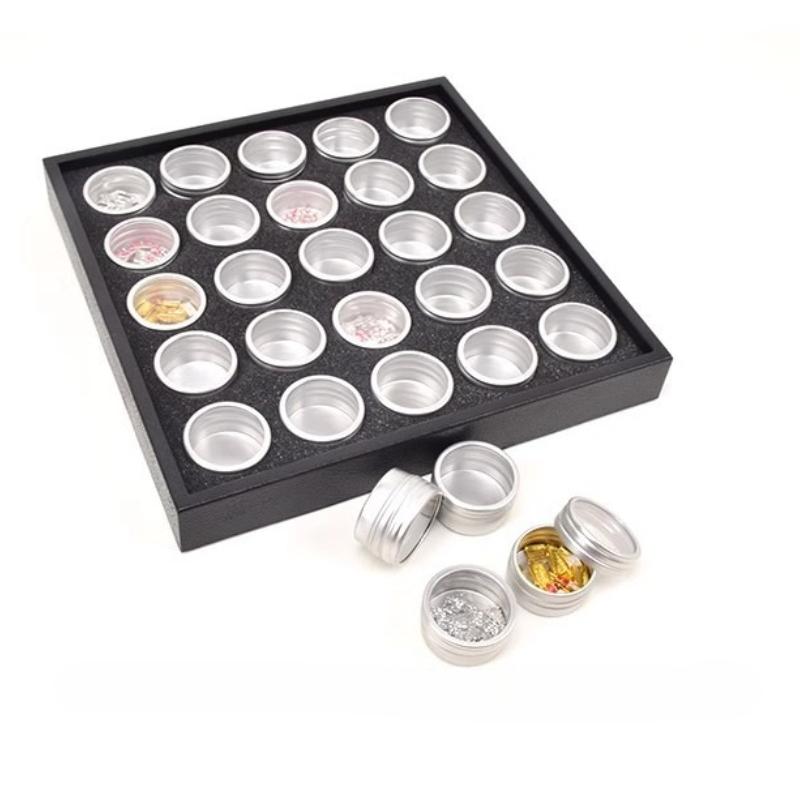 25/50Grids Display Case Diamond Gemstone Storage Box Small Round Plastic Containers Box Jewelry Organizer Container with Foam