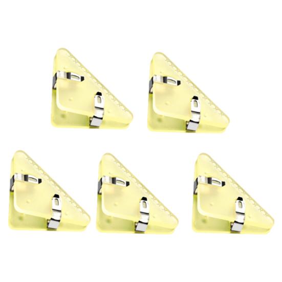 

5Pcs Triangular Corner Paper Clips Test Paper Organizer Office File Classification Folder with Metal Spring Clamp Prevents Page Curling G